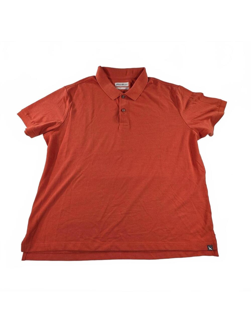 Eddie Bauer Men's 2XL Rust Orange Polo Shirt Casual Cotton Blend